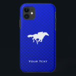 Funda Para iPhone 11 Carreras del caballo azul<br><div class="desc">Te encantará este diseño de jockey sobre caballos de carreras hípica. ¡Genial por los regalos! Disponible en camisetas, estuches para teléfonos inteligentes, mousepads, cadenas de claves, posters, tarjetas, cubiertas electrónicas, mangas para portátiles y portátiles, gorras, tazas y más! Visite nuestro sitio para un funda de regalo personalizado para Samsung Galaxy...</div>