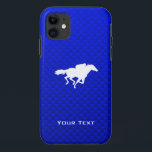 Funda Para iPhone 11 Carreras del caballo azul<br><div class="desc">Te encantará este diseño de jockey sobre caballos de carreras hípica. ¡Genial por los regalos! Disponible en camisetas, estuches para teléfonos inteligentes, mousepads, cadenas de claves, posters, tarjetas, cubiertas electrónicas, mangas para portátiles y portátiles, gorras, tazas y más! Visite nuestro sitio para un funda de regalo personalizado para Samsung Galaxy...</div>