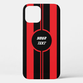 Funda Para iPhone 12 Carreras Red Doble Rayas Personalizado Deportivo