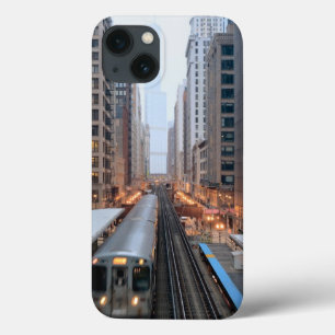 Funda Para iPhone 13 Carril elevado en Chicago céntrica sobre Wabash