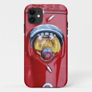 Funda Para iPhone 11 Carro de carreras de juguetes de estaño rojo vinta