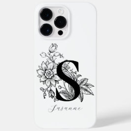 Funda Para iPhone 14 Pro Max De Case-Mate Carta Botánica Monograma Nombre S   