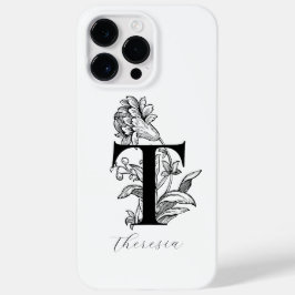 Funda Para iPhone 14 Pro Max De Case-Mate Carta Botánica Monograma Nombre T   