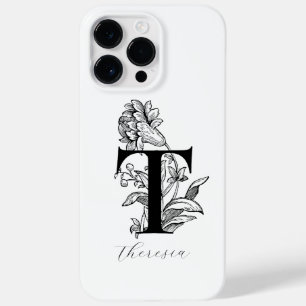 Funda Para iPhone 14 Pro Max De Case-Mate Carta Botánica Monograma Nombre T   