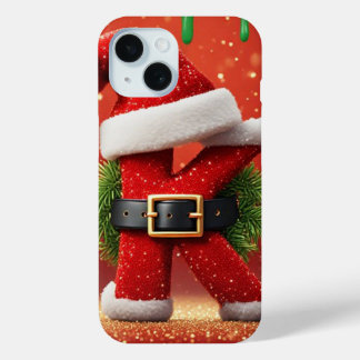 Funda Para iPhone 15 Carta de Santa K Con Corona de Pino Navidad Respla