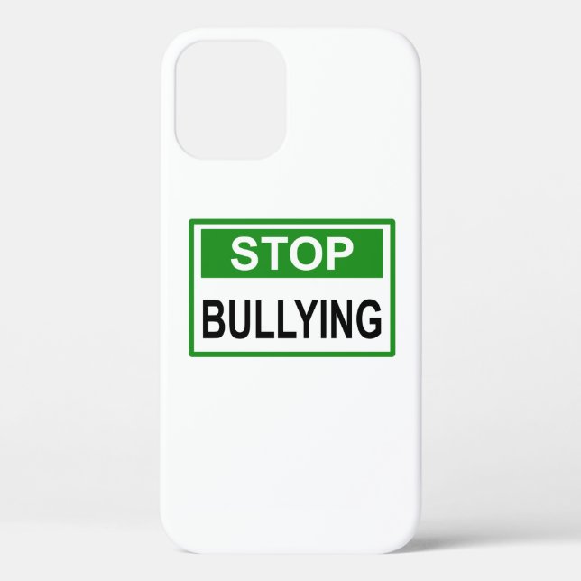 Funda De Case-Mate Para iPhone Cartel de Pare el Acoso verde (Reverso )
