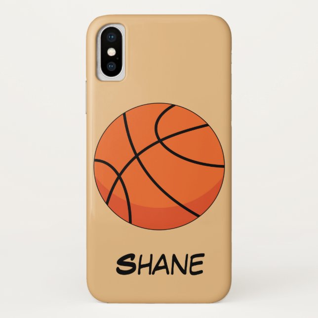 Funda De Case-Mate Para iPhone Cartoon Basketball Ball | Add Name (Reverso)