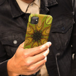 Funda Para iPhone 11 Cartoon Mandala Flower Yellow and Green