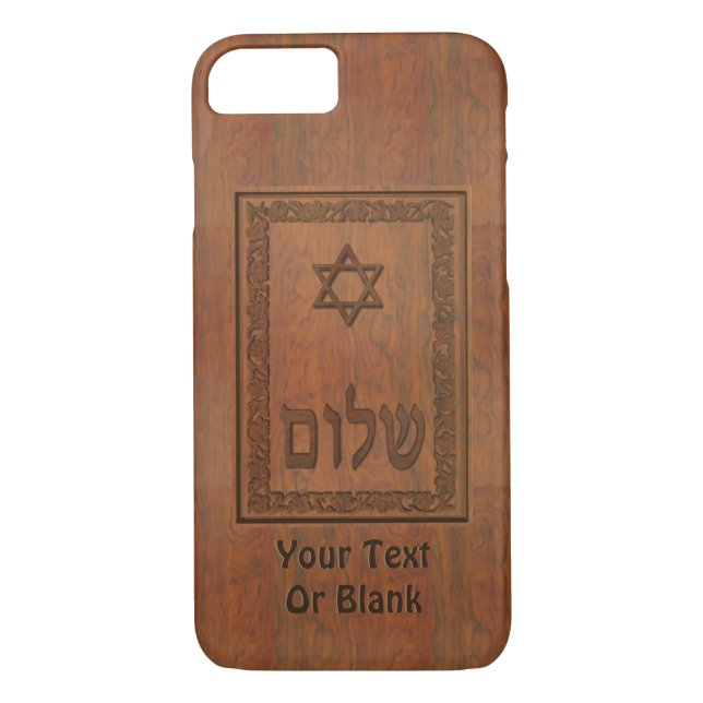 Funda De Case-Mate Para iPhone Carved Wood Shalom (Reverso)