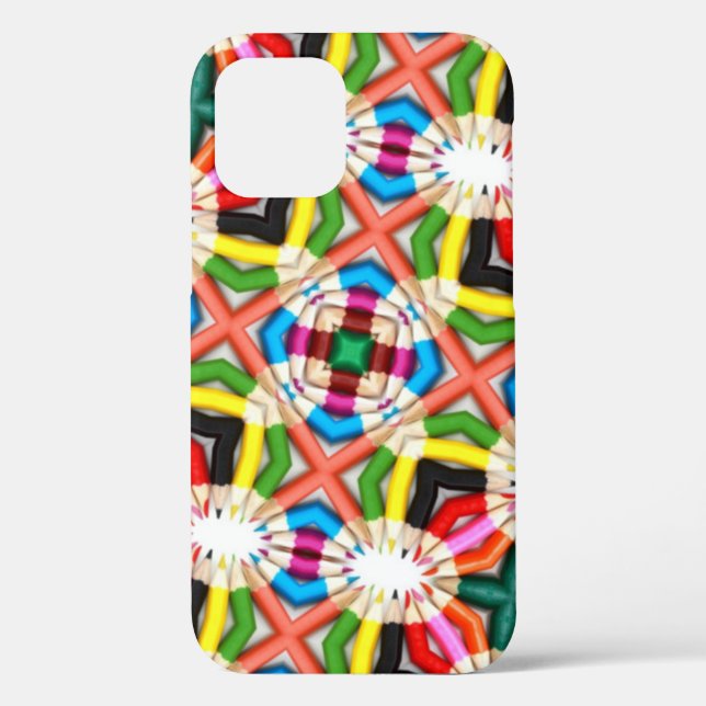 Funda De Case-Mate Para iPhone Cas del patrón Kaleidoscope de lápiz brillante div (Reverso )