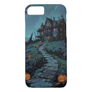 Funda Para iPhone 8/7 Casa con un terreno arbolado y luz de porche