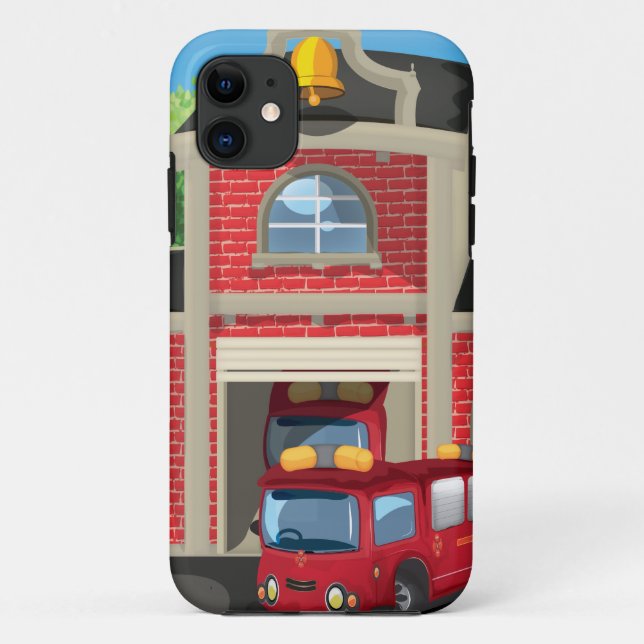 Funda De Case-Mate Para iPhone Casa de Bomberos y Camión de Bomberos (Reverso)