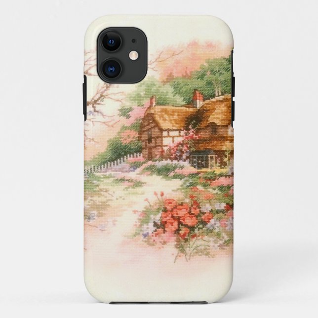 Funda De Case-Mate Para iPhone Casa de Campo con Flores (Reverso)