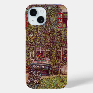 Funda Para iPhone 15 Casa de Guardaboschi por Gustav Klimt, Arte Antigu