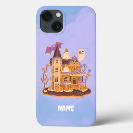 Funda Para iPhone 13 Casa de Jengibre de Halloween Personalizable 