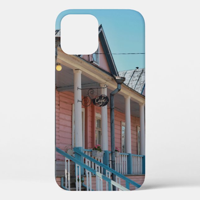 FUNDA DE Case-Mate PARA iPhone CASA DE MADERA MARRÓN Y ROSA (Reverso )