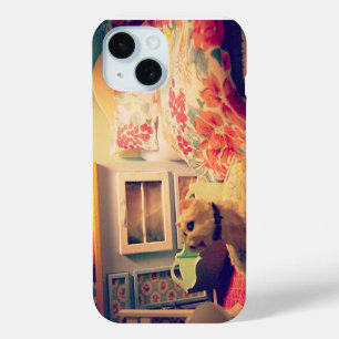 Funda Para iPhone 15 casa de muñecas de crema