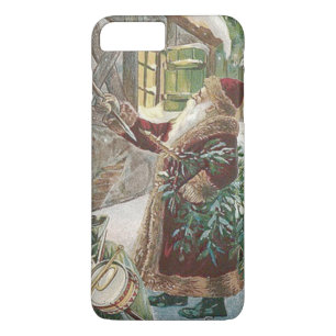 Funda Para iPhone 8 Plus/7 Plus Casa de Santa Claus con árbol de Navidad y saco de