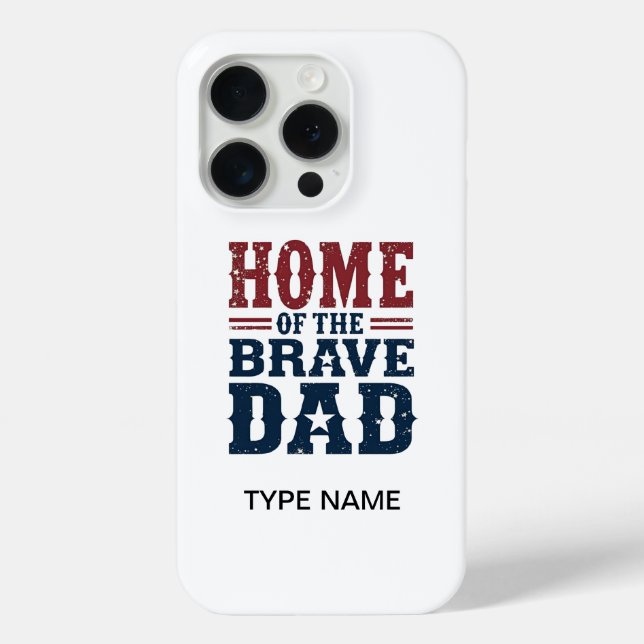 Funda De Case-Mate Para iPhone Casa del Padre Patriótico de Brave Dad (Reverso )