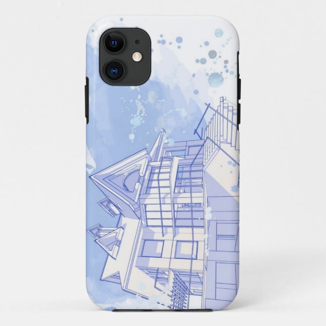 Funda De Case-Mate Para iPhone casa: drenaje de la acuarela (Reverso)