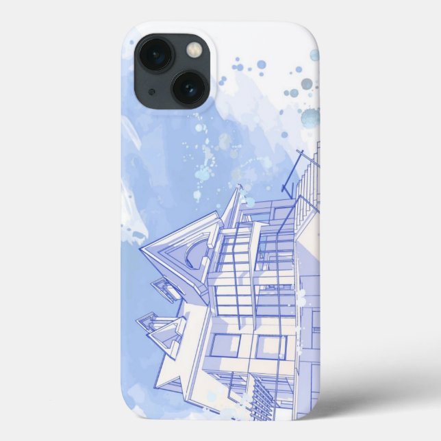 Funda De Case-Mate Para iPhone casa: drenaje de la acuarela (Reverso)