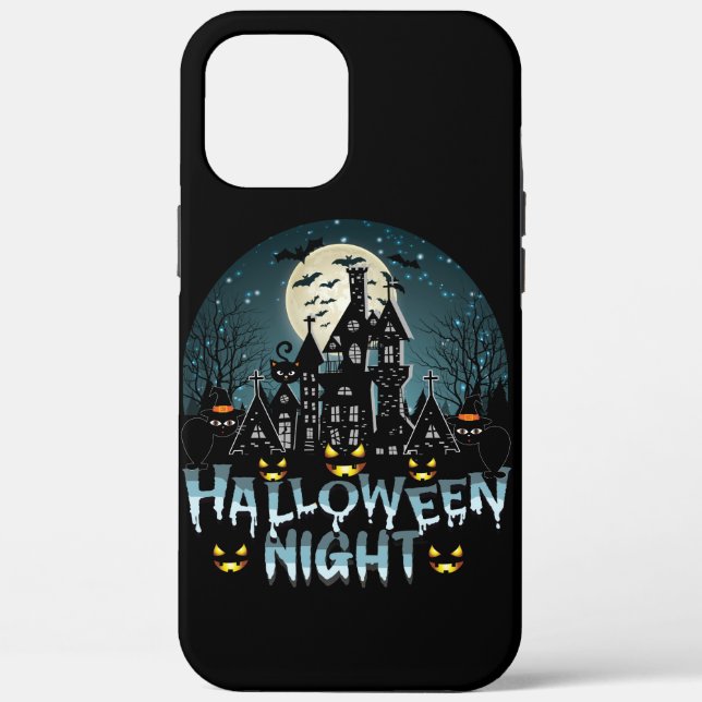 Funda De Case-Mate Para iPhone Casa embrujada, noche de Halloween de miedo (Reverso )