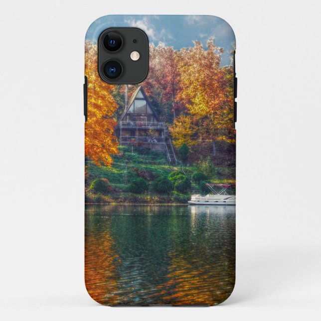 Funda De Case-Mate Para iPhone Casa en el lago (Reverso)