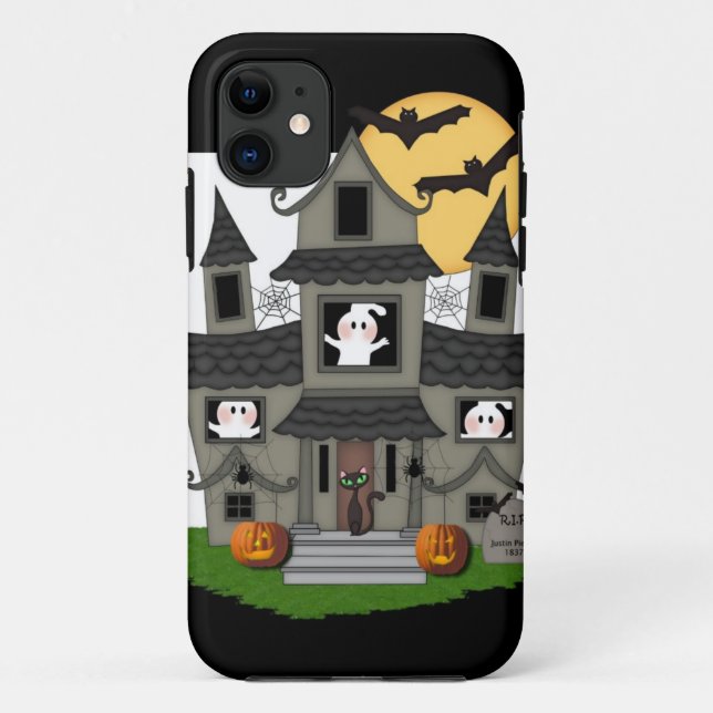 Funda De Case-Mate Para iPhone Casa encantada de Halloween (Reverso)
