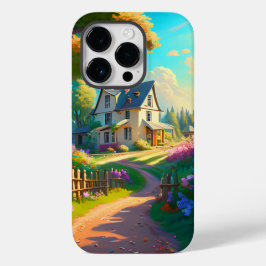 Funda Para iPhone 14 Pro De Case-Mate casa rural con jardín de flores