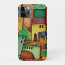 Casas abstractas de color 3D - Diseño de arte únic