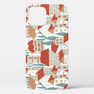 Funda Para iPhone 12 Casas de pueblo ricas: Ilustracion sin mar