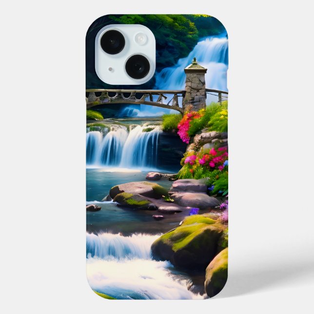 Funda De Case-Mate Para iPhone Cascada de primavera 1 (Reverso )