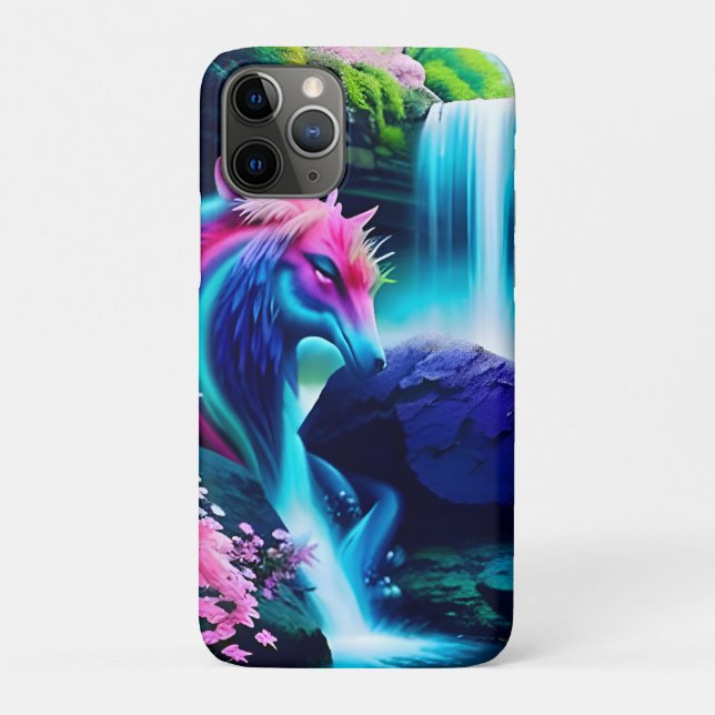 Funda De Case-Mate Para iPhone Cascada mágica y flores dos (Reverso)