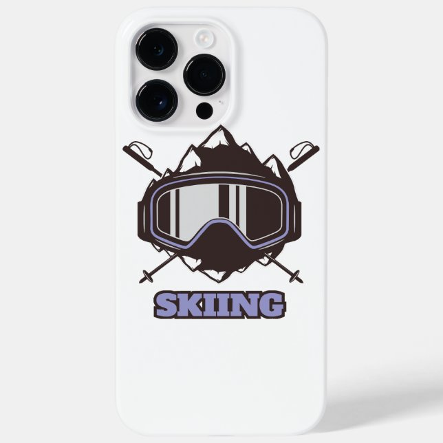 Funda De Case-Mate Para iPhone Casco de esquí genial (Reverso)