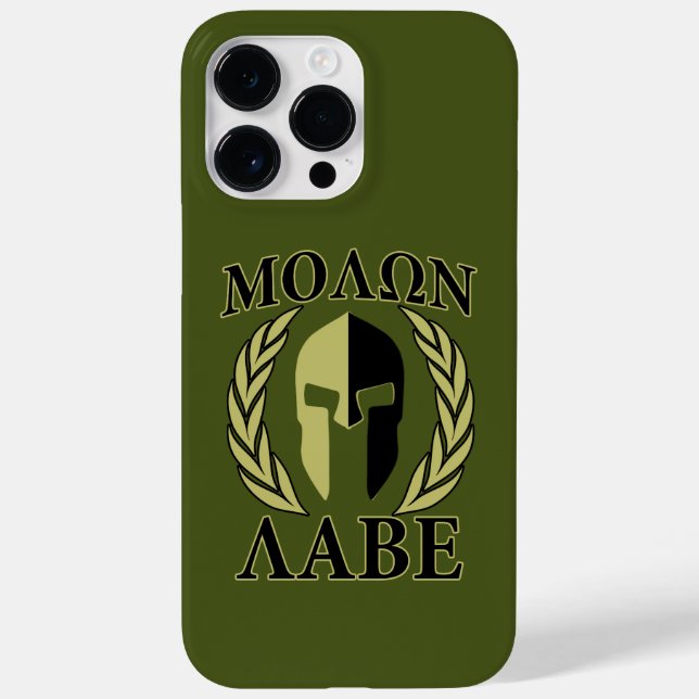 Funda De Case-Mate Para iPhone Casco Espartano Molon Labe Laureles (Reverso)
