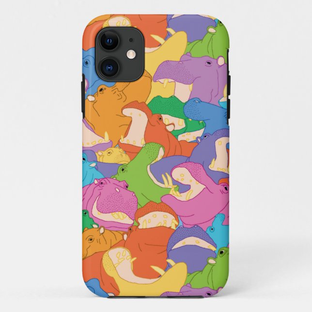 Funda De Case-Mate Para iPhone Casco iPhone Hipopótamos (Reverso)