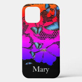 FUNDA PARA iPhone 12 CASE MATE FLORES DE ARCOÍRIS ENCAJE ANTIGUO NOMBRE