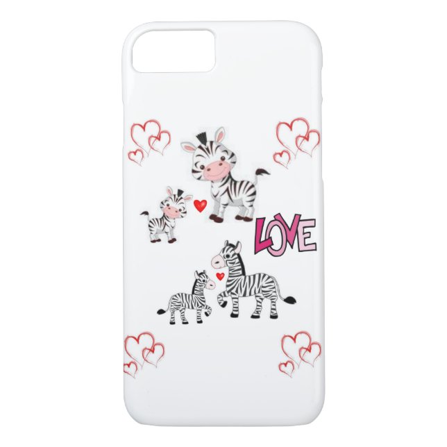 Funda De Case-Mate Para iPhone Cases IPhone El día de San Valentín Zebra (Reverso)
