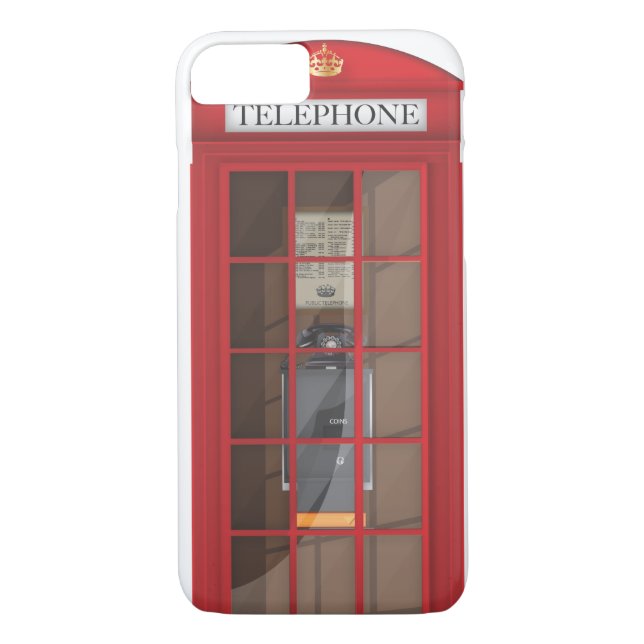 Funda De Case-Mate Para iPhone Casilla de llamadas del público rojo británico (Reverso)