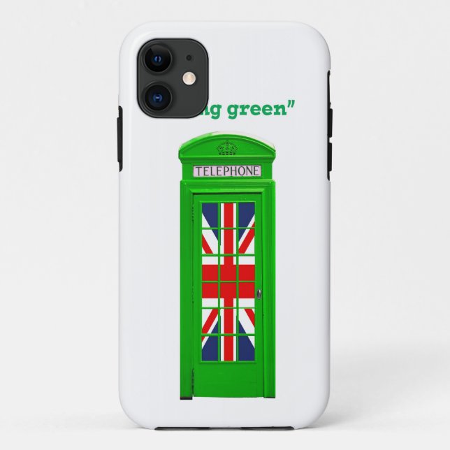 Funda De Case-Mate Para iPhone Casilla telefónica de Londres "en verde" (Reverso)