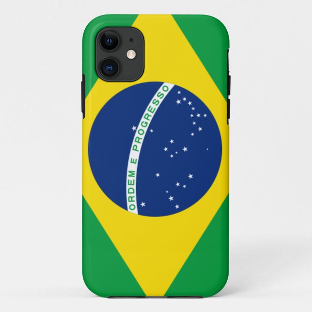 Funda De Case-Mate Para iPhone Caso brasileño del iPhone de la bandera (Reverso)