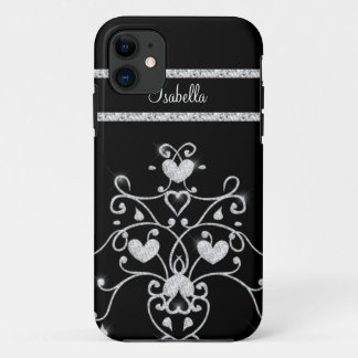 Funda Para iPhone 11 Caso brillante del iPhone 5 de los corazones de la