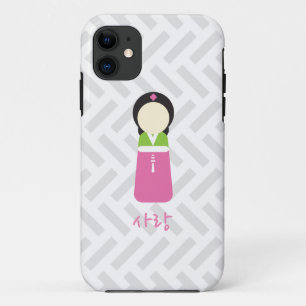 Funda Para iPhone 11 Caso coreano del iPhone de la muñeca - "amor "