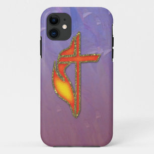 Funda Para iPhone 11 Caso cruzado metodista del modelo de la llama