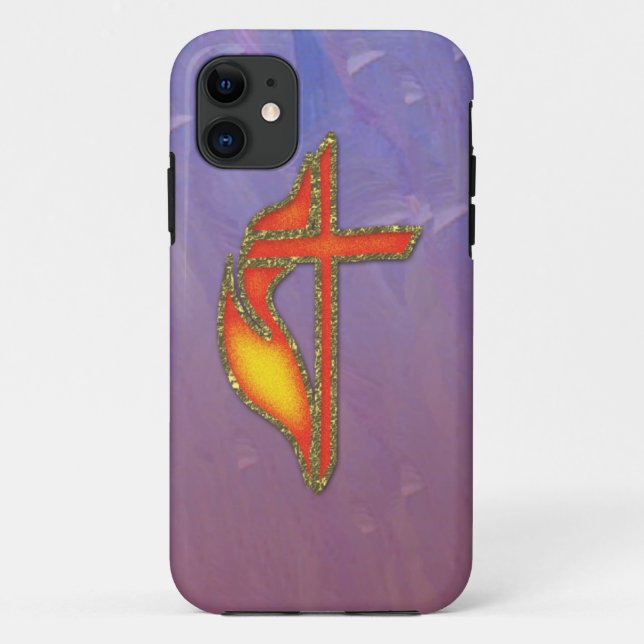Funda De Case-Mate Para iPhone Caso cruzado metodista del modelo de la llama (Reverso)