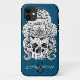 Funda Para iPhone 11 CASO CUTE SKULL CROWN Nautical Funda-Mate iPhone