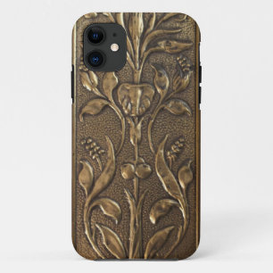 Funda Para iPhone 11 Caso de cobre amarillo del iPhone 5 del modelo de