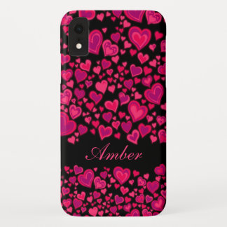 Funda Para iPhone XR Caso de encargo de las rosas fuertes y del negro