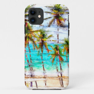 Funda Para iPhone 11 Caso de encargo del iPhone del océano tropical de