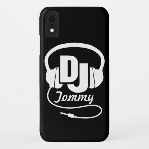 Funda Para iPhone XR Caso de iphone con nombre de DJ en blanco y negro